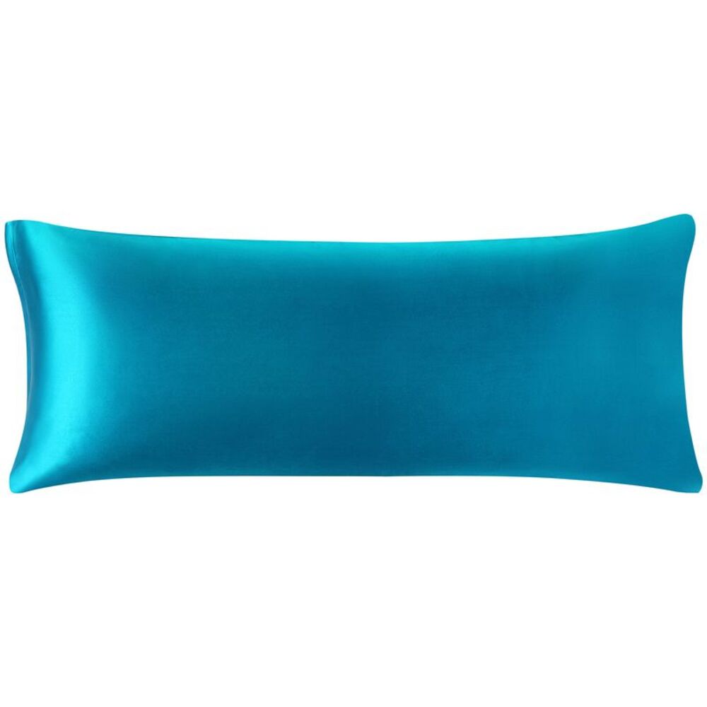 Satin Body Pillowcases with Zipper Closure 20"x54" Peacock Blue